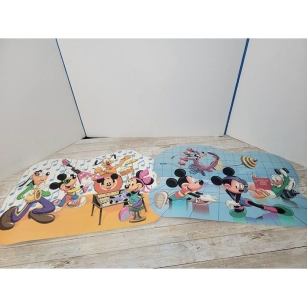 2 Vintage Walt Disney Vinyl Placemats Mickey Mouse‎ Activities